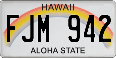 HI license plate FJM942