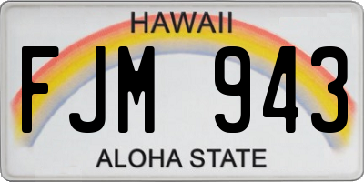 HI license plate FJM943