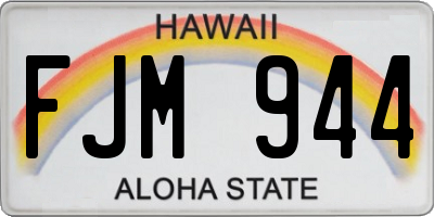 HI license plate FJM944