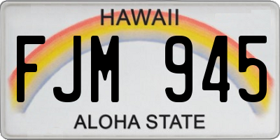 HI license plate FJM945