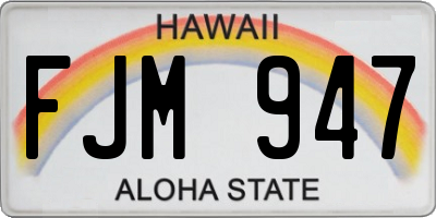 HI license plate FJM947