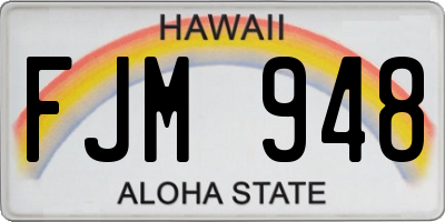 HI license plate FJM948