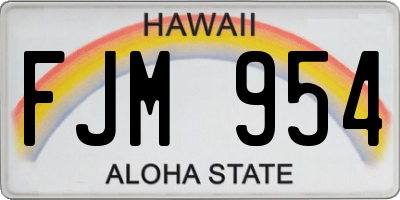HI license plate FJM954