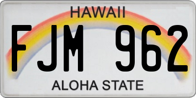 HI license plate FJM962
