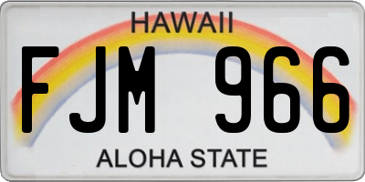 HI license plate FJM966