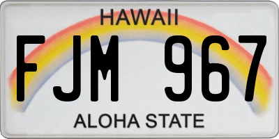 HI license plate FJM967