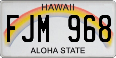HI license plate FJM968