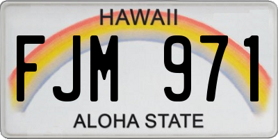 HI license plate FJM971