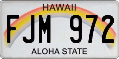 HI license plate FJM972