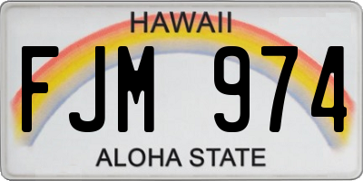 HI license plate FJM974