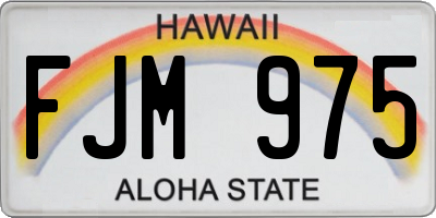 HI license plate FJM975