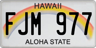 HI license plate FJM977