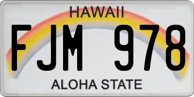 HI license plate FJM978
