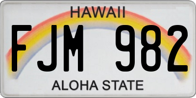 HI license plate FJM982