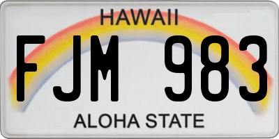 HI license plate FJM983