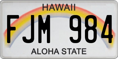 HI license plate FJM984