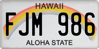 HI license plate FJM986