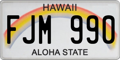 HI license plate FJM990