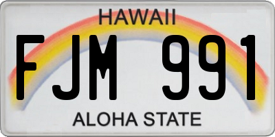 HI license plate FJM991