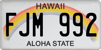 HI license plate FJM992