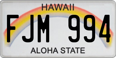 HI license plate FJM994