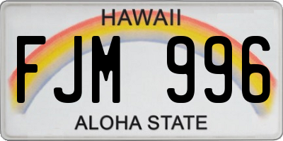HI license plate FJM996