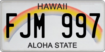 HI license plate FJM997