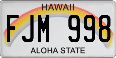 HI license plate FJM998