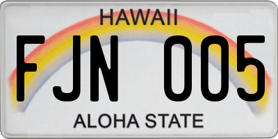 HI license plate FJN005