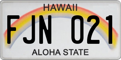 HI license plate FJN021