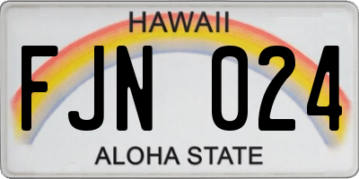 HI license plate FJN024