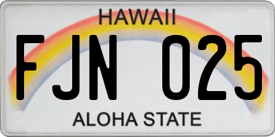 HI license plate FJN025