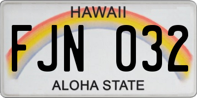 HI license plate FJN032