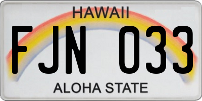HI license plate FJN033