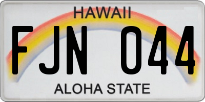 HI license plate FJN044
