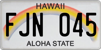 HI license plate FJN045