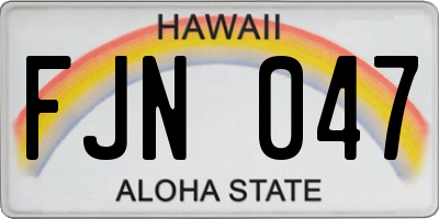 HI license plate FJN047