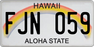 HI license plate FJN059