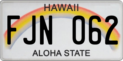 HI license plate FJN062