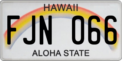 HI license plate FJN066