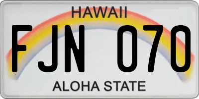 HI license plate FJN070