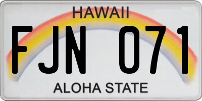 HI license plate FJN071