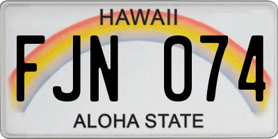 HI license plate FJN074
