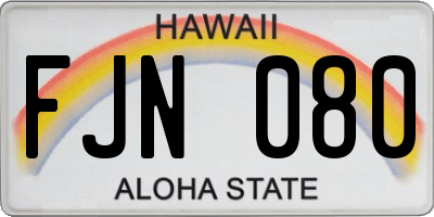 HI license plate FJN080