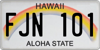 HI license plate FJN101