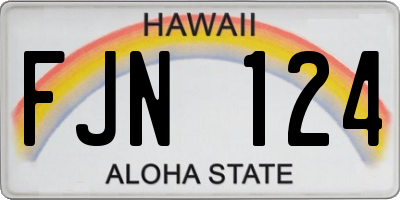 HI license plate FJN124
