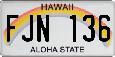 HI license plate FJN136