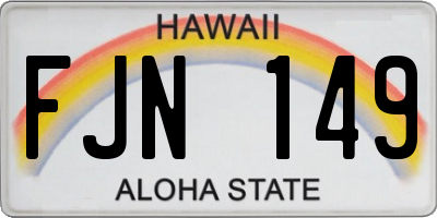 HI license plate FJN149