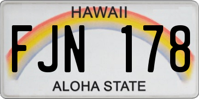 HI license plate FJN178