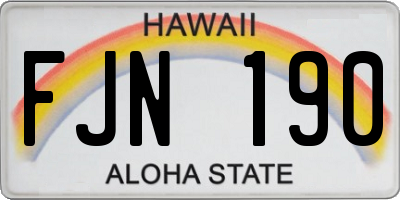 HI license plate FJN190